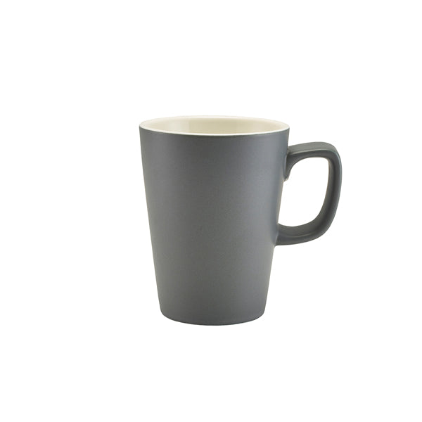 Genware Porcelain Matt Grey Latte Mug 34cl/12oz Pack of 6