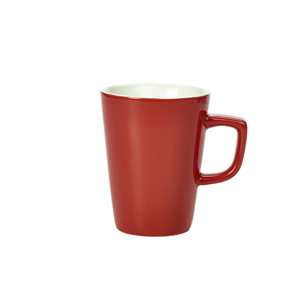 Genware Porcelain Red Latte Mug 34cl/12oz Pack of 6
