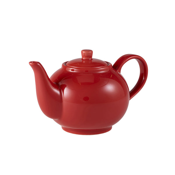 Genware Porcelain Red Teapot 45cl/15.75oz Box of 6