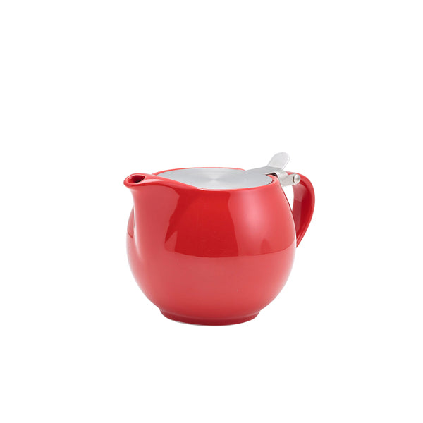 GenWare Porcelain Red Teapot with St/St Lid & Infuser 50cl/17.6oz Box of 6