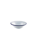 Enamel Bowl White with Blue Rim 16cm/6.25" Box of 12