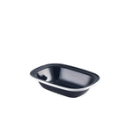 Enamel Pie Dish Black with White Rim 18cm Pack of 12