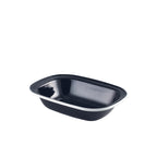 Enamel Pie Dish Black with White Rim 20cm Pack of 12