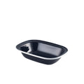 Enamel Pie Dish Black with White Rim 20cm Pack of 12