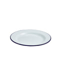 Enamel Wide Rim Plate White & Blue 24cm Box of 12