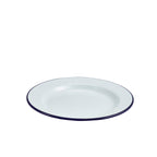 Enamel Wide Rim Plate White & Blue 24cm Box of 12