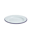 Enamel Wide Rim Plate White & Blue 26cm Box of 12