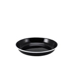 Enamel Rice/Pasta Plate Black with White Rim 20cm  Box of 12