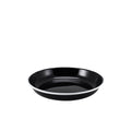 Enamel Rice/Pasta Plate Black with White Rim 20cm  Box of 12