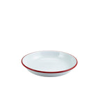 Enamel Rice/Pasta Plate White with Red Rim 20cm  Box of 12