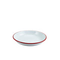 Enamel Rice/Pasta Plate White with Red Rim 20cm  Box of 12