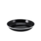 Enamel Rice/Pasta Plate Black with White Rim 24cm Box of 12