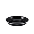 Enamel Rice/Pasta Plate Black with White Rim 24cm Box of 12