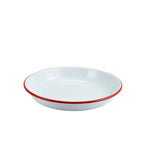 Enamel Rice/Pasta Plate White with Red Rim 24cm Box of 12