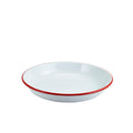 Enamel Rice/Pasta Plate White with Red Rim 24cm Box of 12
