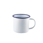 Enamel Mug White with Blue Rim 36cl/12.5oz Box of 12