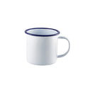 Enamel Mug White with Blue Rim 36cl/12.5oz Box of 12