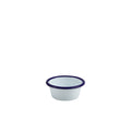 Enamel Ramekin White with Blue Rim 8cm Dia 90ml/3.2oz Pack of 12