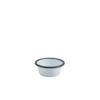 Enamel Ramekin White with Grey Rim 8cm Dia 90ml/3.2oz Pack of 12
