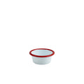 Enamel Ramekin White with Red Rim 8cm Dia 90ml/3.2oz Pack of 12