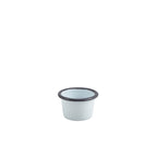 Enamel Ramekin White with Grey Rim 7cm Dia 90ml/3.2oz Pack of 12