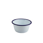 Enamel Round Deep Pie Dish White & Blue 12cm Pack of 12