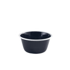 Enamel Deep Pie Dish Black with White Rim 12cm Pack of 12