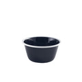 Enamel Deep Pie Dish Black with White Rim 12cm Pack of 12