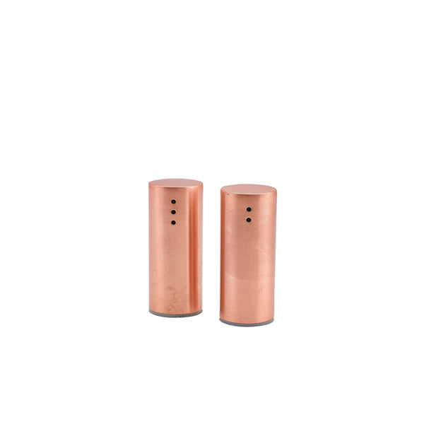 Copper Plated Straight Sided Salt & Pepper Set 7.5cm Box of 12