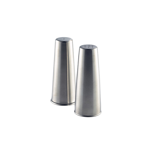 Genware Stainless Steel Conical Salt & Pepper Set Box of 112