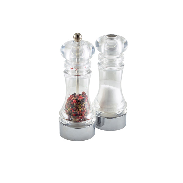 Acrylic Pepper Mill & Salt Shaker Set Box of 6