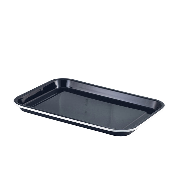 Enamel Serving Tray Black with White Rim 33.5x23.5x2.2cm  In stock from 26.06.2026 Box of 6