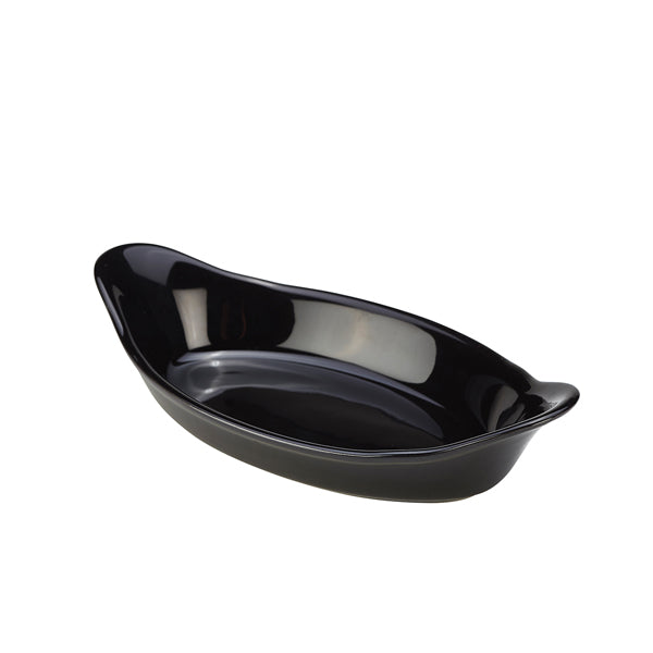GenWare Stoneware Black Oval Eared Dish 22cm/8.5" Pack of 6