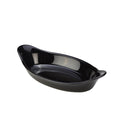 GenWare Stoneware Black Oval Eared Dish 22cm/8.5" Pack of 6