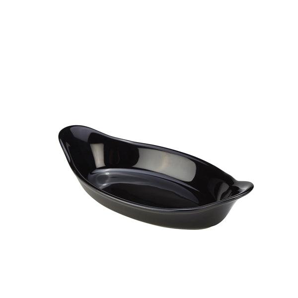 GenWare Stoneware Black Oval Eared Dish 16.5cm/6.5" Pack of 6