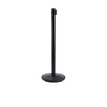 Black Barrier Post - Retractable Black Belt