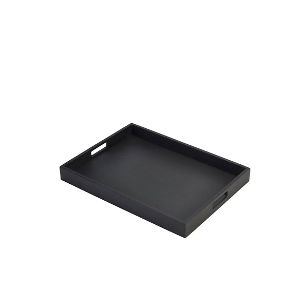 Solid Black Butlers Tray 44 x 32 x 4.5cm Set of 2