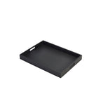 Solid Black Butlers Tray 44 x 32 x 4.5cm Set of 2