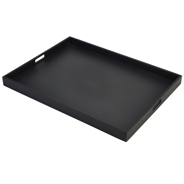 Solid Black Butlers Tray 64 x 48 x 4.5cm Set of 2