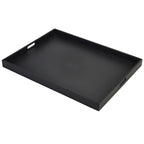 Solid Black Butlers Tray 64 x 48 x 4.5cm Set of 2