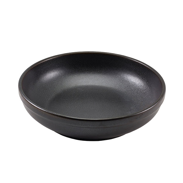 Terra Porcelain Black Coupe Bowl 23cm Pack of 6