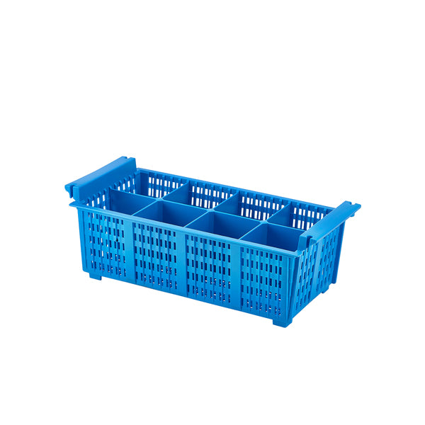 8 Compart Cutlery Basket (Blue)430X210X155mm