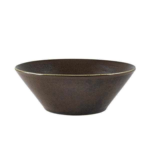 Terra Porcelain Black Conical Bowl 16cm Pack of 6