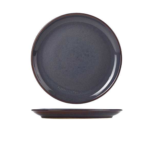 Terra Stoneware Rustic Blue Coupe Plate 24cm Pack of 6