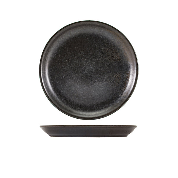 Terra Porcelain Black Coupe Plate 19cm Pack of 6