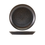 Terra Porcelain Black Coupe Plate 24cm Pack of 6