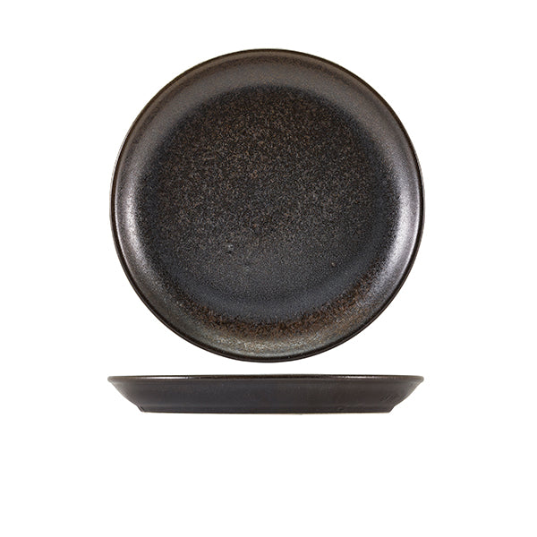 Terra Porcelain Black Coupe Plate 24cm Pack of 6