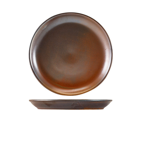 Terra Porcelain Rustic Copper Coupe Plate 24cm Pack of 6