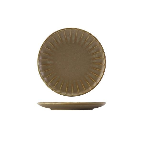 Terra Porcelain Matt Grey Scalloped Coupe Plate 20.3cm Pack of 6