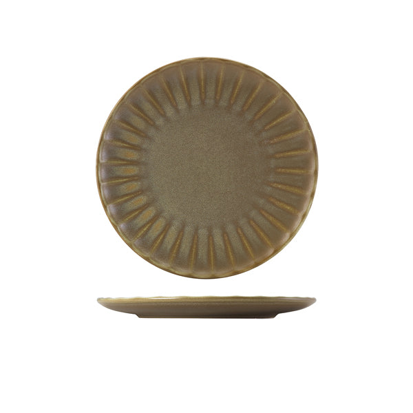 Terra Porcelain Matt Grey Scalloped Coupe Plate 23.4cm Pack of 6